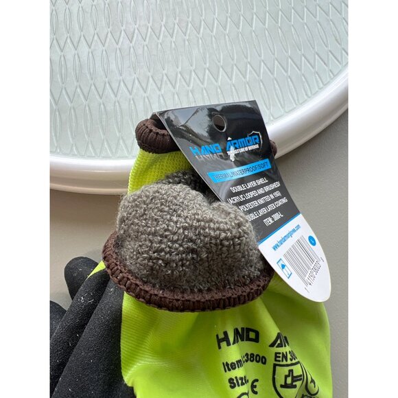 Hand Armor Thermal Waterproof Soft Work Gloves L Latex Coated Double Layer NEW - Picture 7 of 7